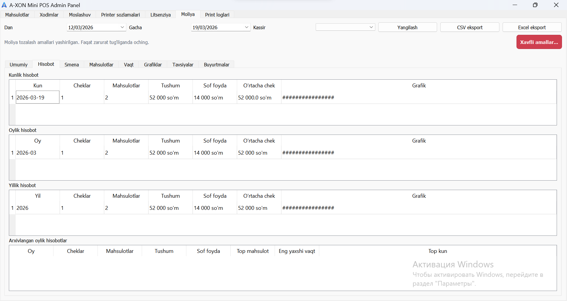 Hisobotlar bo‘limi